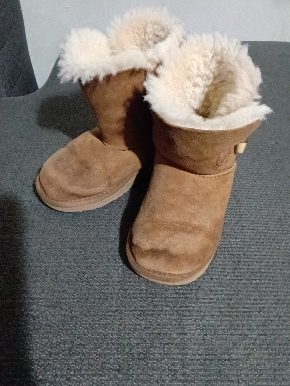 Kids Ugg Plush Lined Winter Boots - Chestnut Brown